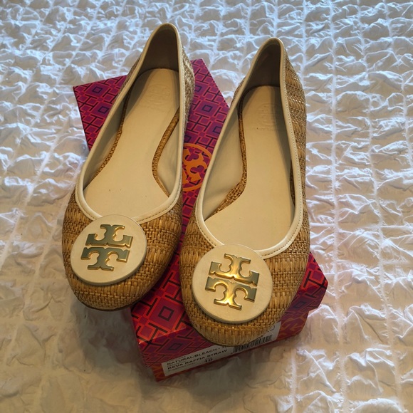 tory burch straw flats